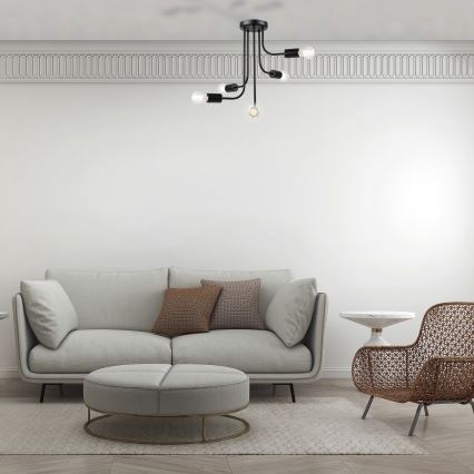 Lampadario a plafone TRINITY 5xE27/15W/230V nero