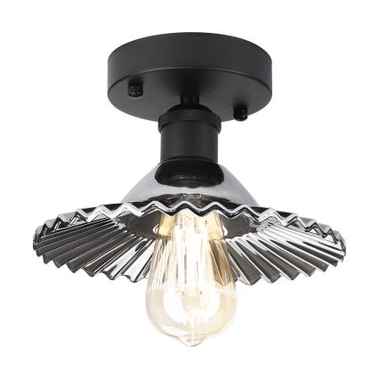 Lampadario a plafone TRISH 1xE27/15W/230V nero/nero fumé