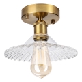 Lampadario a plafone TRISH 1xE27/15W/230V oro/trasparente