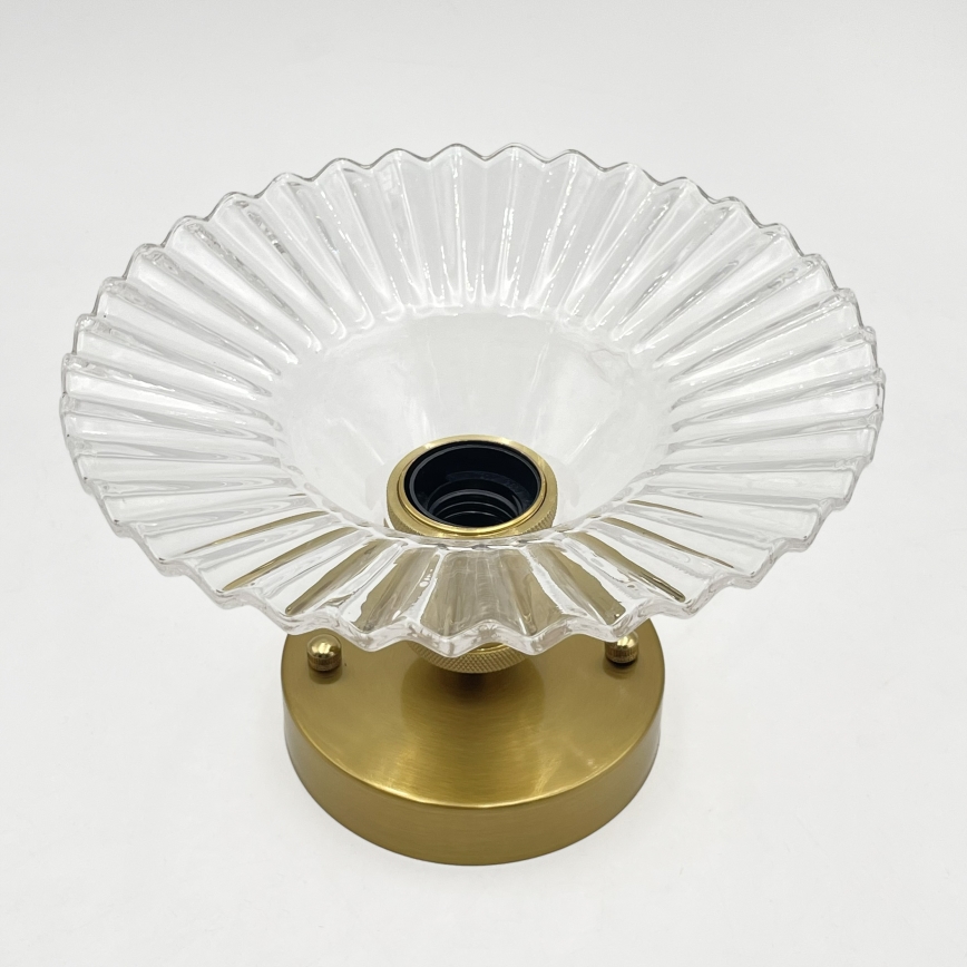 Lampadario a plafone TRISH 1xE27/15W/230V oro/trasparente