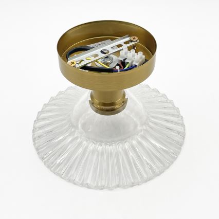 Lampadario a plafone TRISH 1xE27/15W/230V oro/trasparente