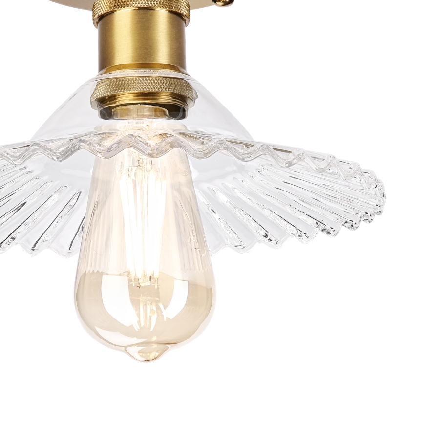 Lampadario a plafone TRISH 1xE27/15W/230V oro/trasparente