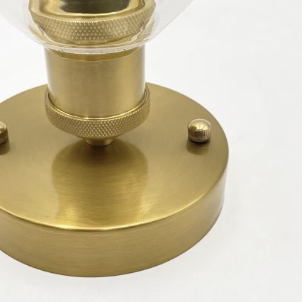 Lampadario a plafone TRISH 1xE27/15W/230V oro/trasparente