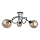 Lampadario a plafone VENUS WOOD 3xE27/60W/230V nero/fumé marrone