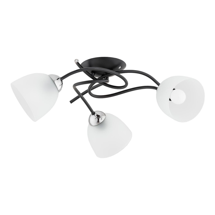 Lampadario a plafone VERWIL 3xE27/15W/230V nero