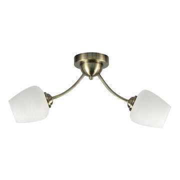 Lampadario a plafone ZINA 2xE27/40W/230V ottone/bianco