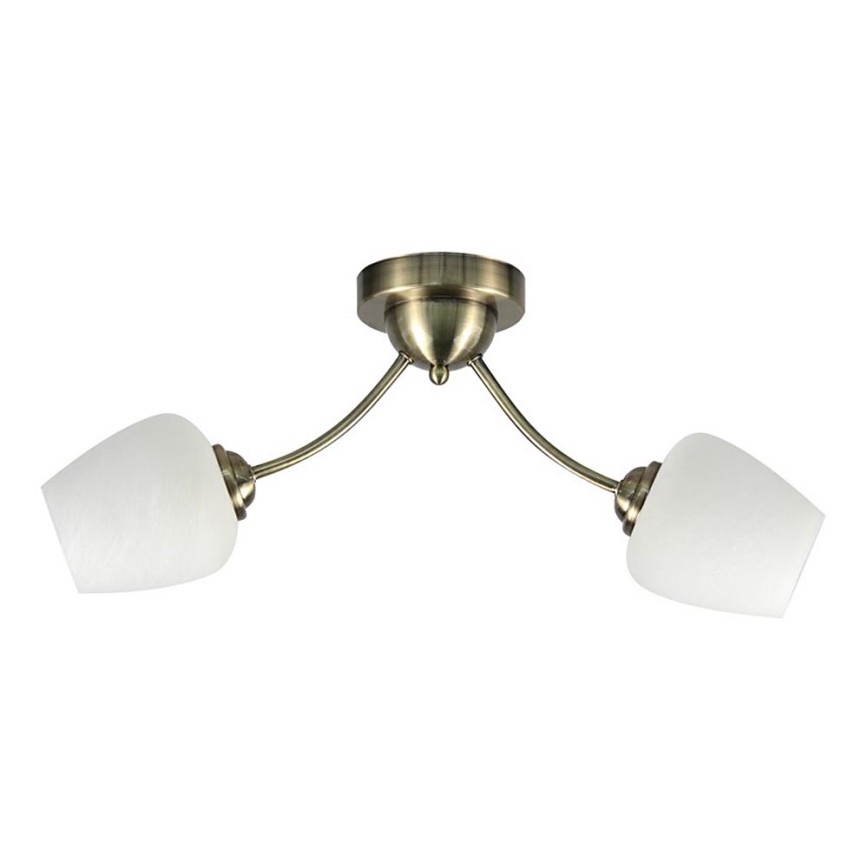 Lampadario a plafone ZINA 2xE27/40W/230V ottone/bianco