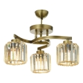 Lampadario a soffitto CRYSTALLINE 3xE27/40W/230V bronzato