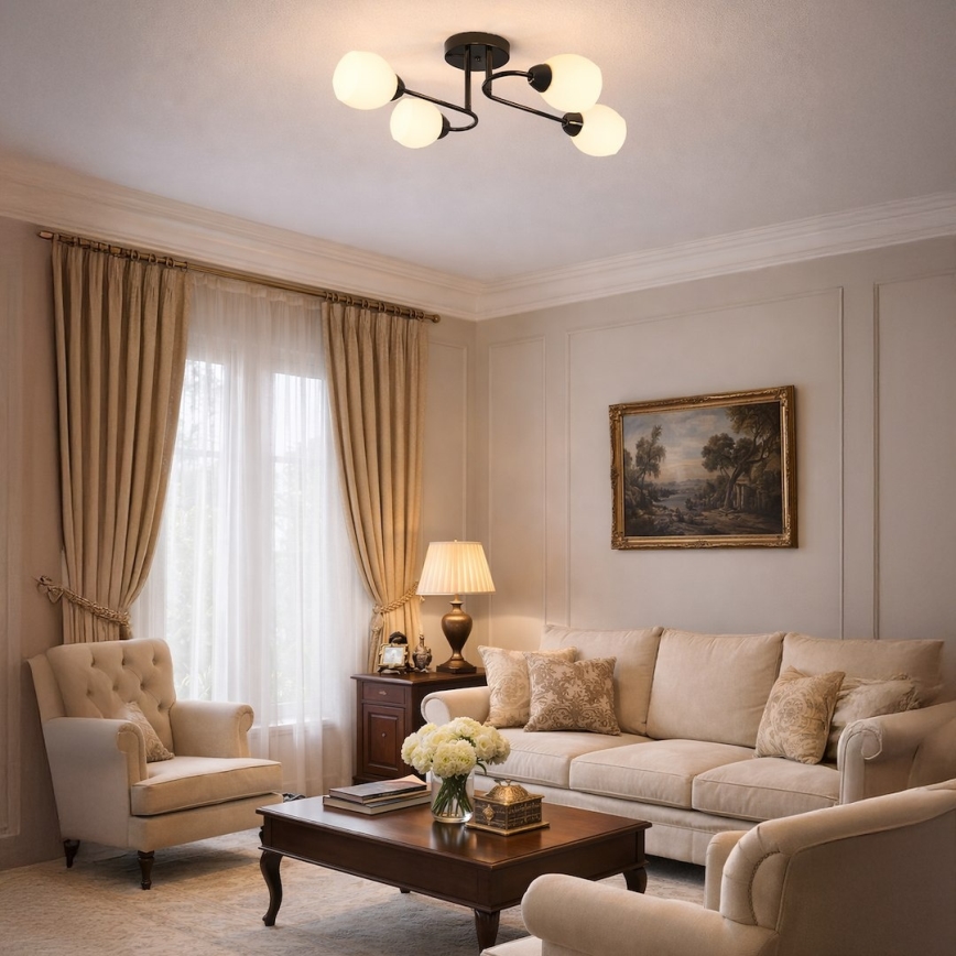 Lampadario a soffitto KING 4xE27/15W/230V nero