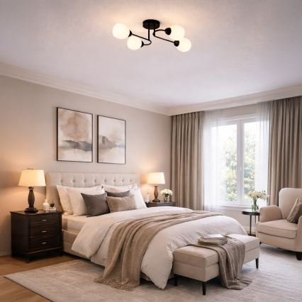 Lampadario a soffitto KING 4xE27/15W/230V nero