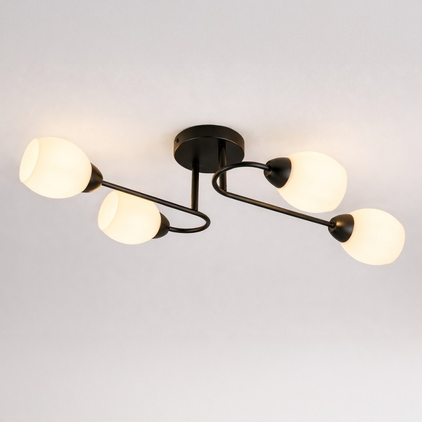Lampadario a soffitto KING 4xE27/15W/230V nero