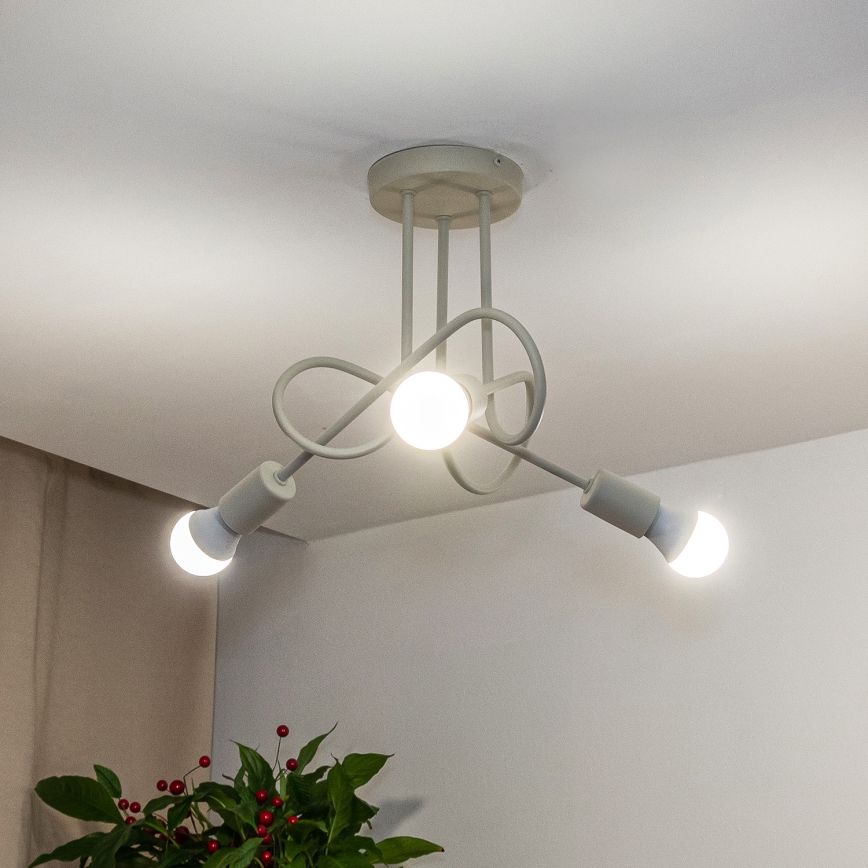 Lampadario a soffitto OXFORD 3xE27/15W/230V crema