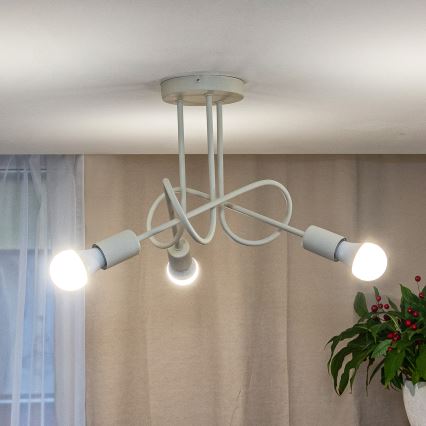 Lampadario a soffitto OXFORD 3xE27/15W/230V crema