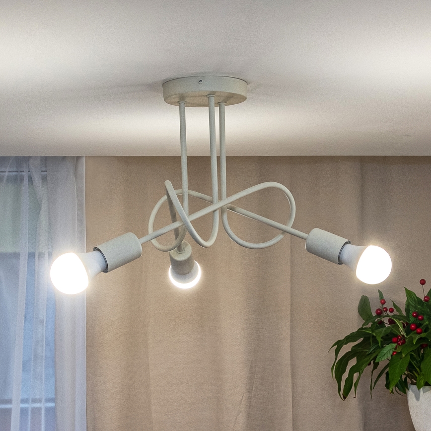 Lampadario a soffitto OXFORD 3xE27/15W/230V crema