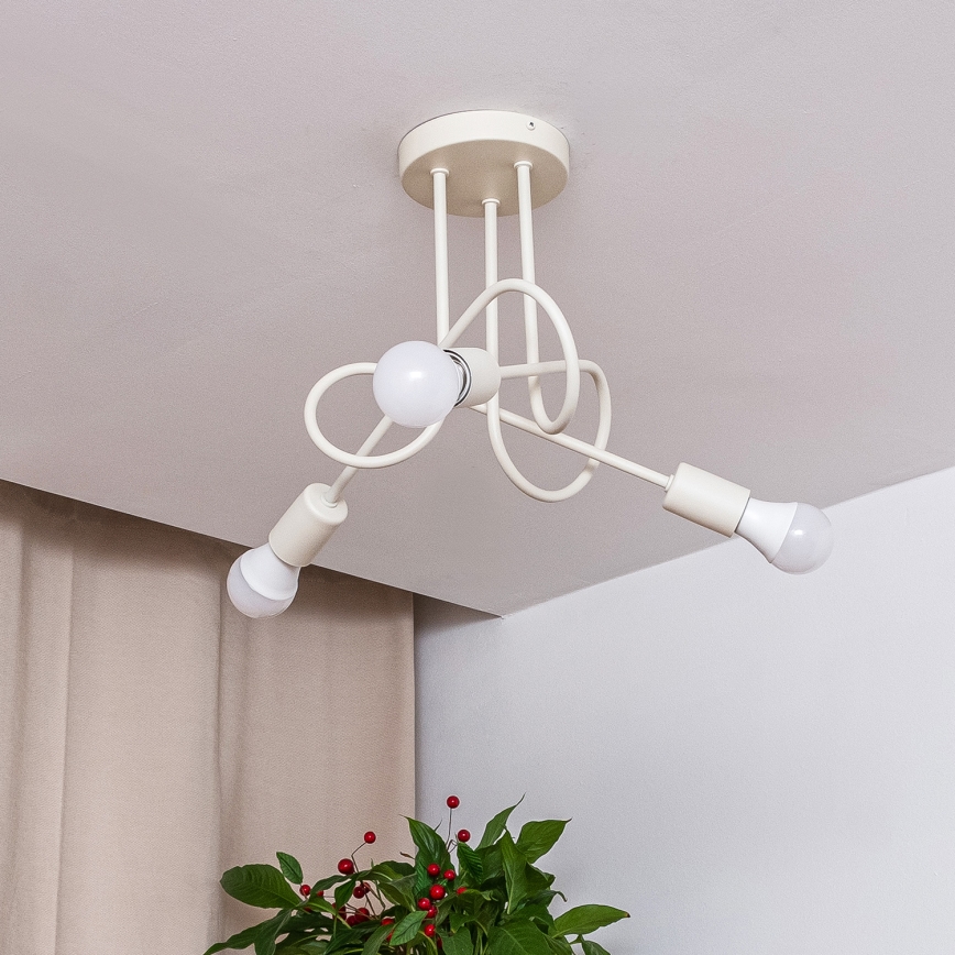 Lampadario a soffitto OXFORD 3xE27/15W/230V crema