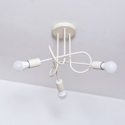 Lampadario a soffitto OXFORD 3xE27/15W/230V crema