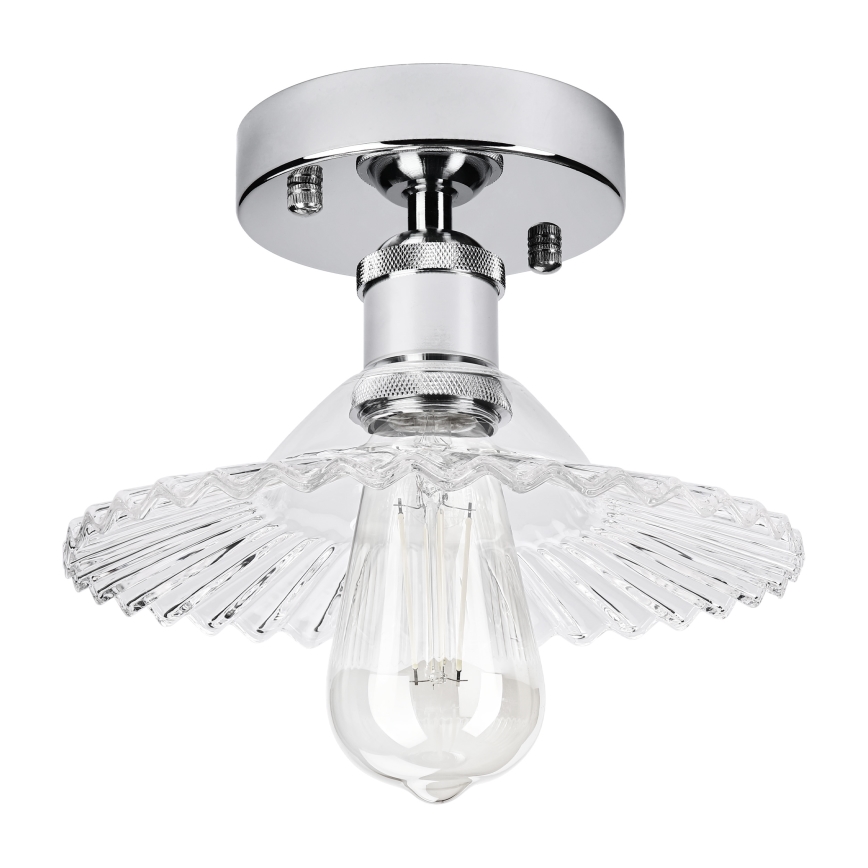 Lampadario a soffitto TRISH 1xE27/15W/230V cromo lucido/trasparente