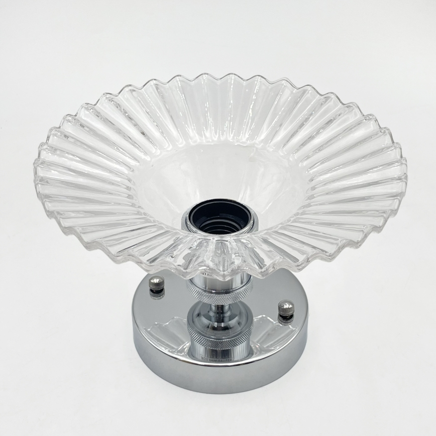 Lampadario a soffitto TRISH 1xE27/15W/230V cromo lucido/trasparente
