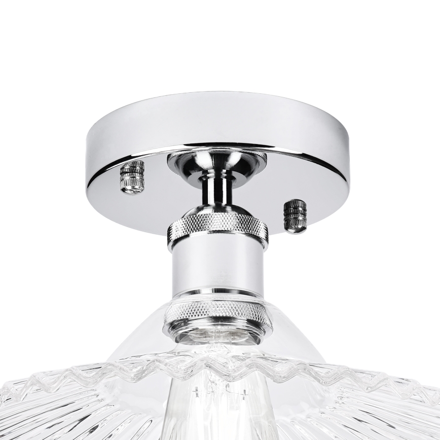 Lampadario a soffitto TRISH 1xE27/15W/230V cromo lucido/trasparente