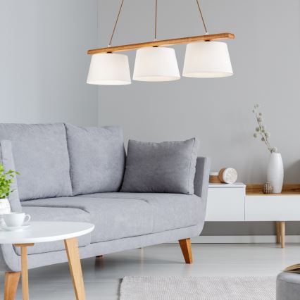 Lampadario a cavo AIDA 3xE27/60W/230V rovere