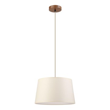 Lampadario a sospensione AIDA su cavo 1xE27/15W/230V Ø 35 cm rovere/crema