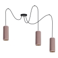 Lampadario a sospensione AVALO 3xE27/60W/230V ragno rosa/rame