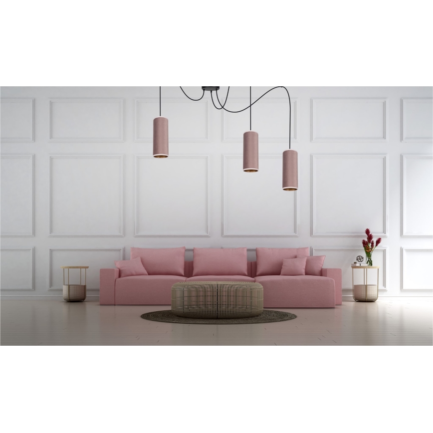 Lampadario a sospensione AVALO 3xE27/60W/230V ragno rosa/rame
