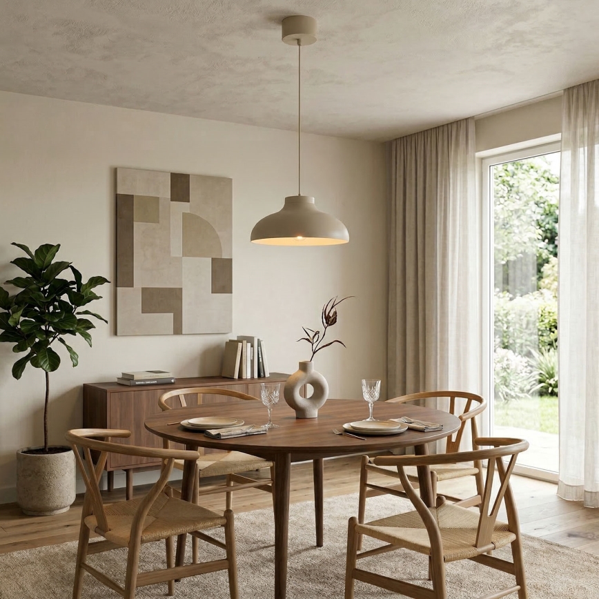 Lampadario a sospensione BASCA su cavo 1xE27/15W/230V, beige