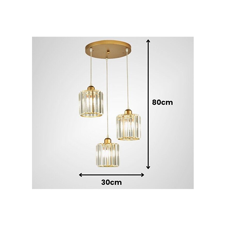 Lampadario a sospensione BELLA 3xE27/40W/230V oro