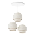 Lampadario a sospensione BOHO con cavo 3xE27/60W/230V bianco