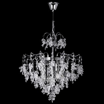 Lampadario a sospensione con catena 4xE14/60W/230V diametro 40 cm cromo lucido