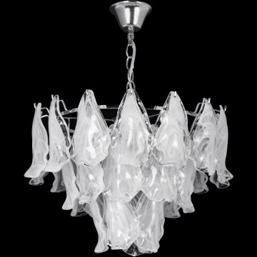 Lampadario a sospensione con catena 4xE27/60W/230V diametro 40 cm cromo lucido/bianco
