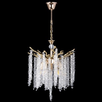 Lampadario a sospensione con catena 5xE14/60W/230V diametro 50 cm oro