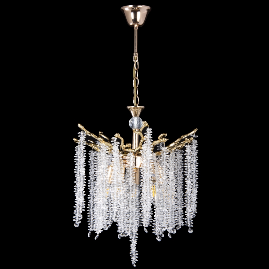 Lampadario a sospensione con catena 5xE14/60W/230V diametro 50 cm oro