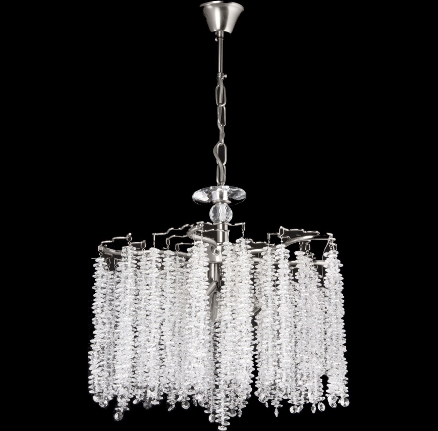 Lampadario a sospensione con catena 6xE14/60W/230V diametro 46 cm cromo lucido