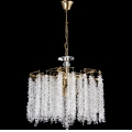 Lampadario a sospensione con catena 6xE14/60W/230V diametro 46 cm oro
