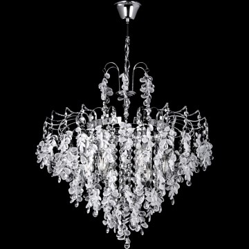 Lampadario a sospensione con catena 6xE14/60W/230V diametro 50 cm cromo lucido