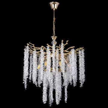 Lampadario a sospensione con catena 6xE14/60W/230V diametro 53 cm oro