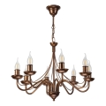 Lampadario a sospensione con catena ANTON 8xE14/60W/230V, finitura bronzata