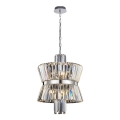 Lampadario a sospensione con catena AURELIA 8xE14/40W/230V cromo opaco