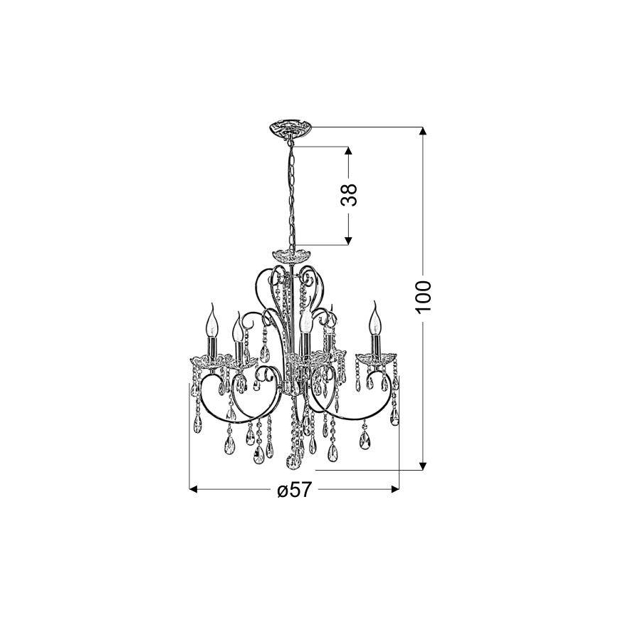 Lampadario a sospensione con catena AURORA 5xE14/40W/230V