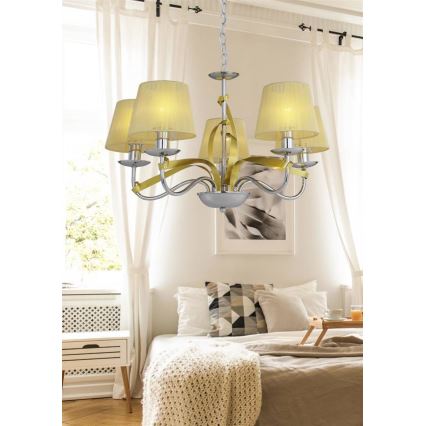 Lampadario a sospensione con catena DIVA 5xE14/40W/230V