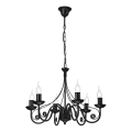 Lampadario a sospensione con catena DONATO 6xE14/40W/230V nero