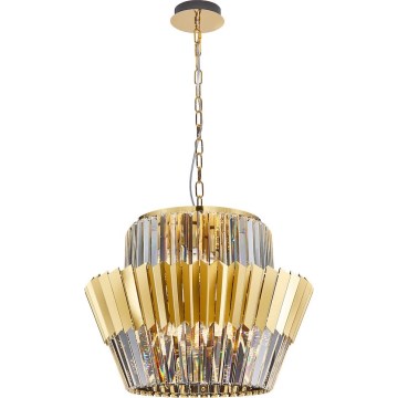 Lampadario a sospensione con catena DONNA 12xE14/40W/230V diametro 55 cm oro