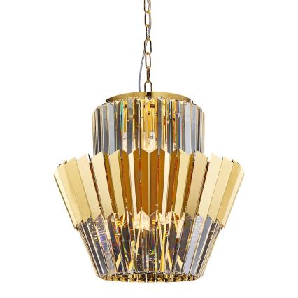 Lampadario a sospensione con catena DONNA 9xE14/40W/230V diametro 45 cm oro