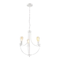 Lampadario a sospensione con catena GINA 3xE27/60W/230V bianco