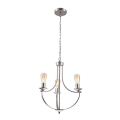Lampadario a sospensione con catena GINA 3xE27/60W/230V cromo opaco