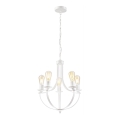 Lampadario a sospensione con catena GINA 5xE27/60W/230V bianco