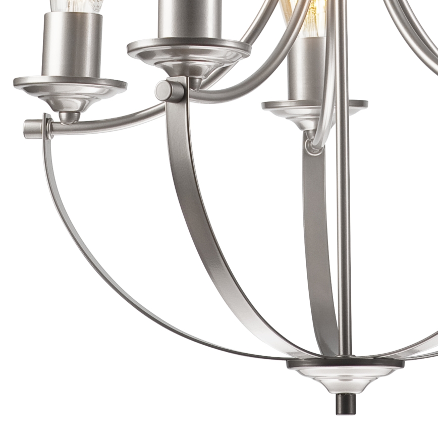 Lampadario a sospensione con catena GINA 5xE27/60W/230V cromo opaco