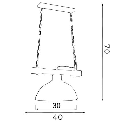 Lampadario a sospensione con catena HAKON 1xE27/60W/230V bianco legno